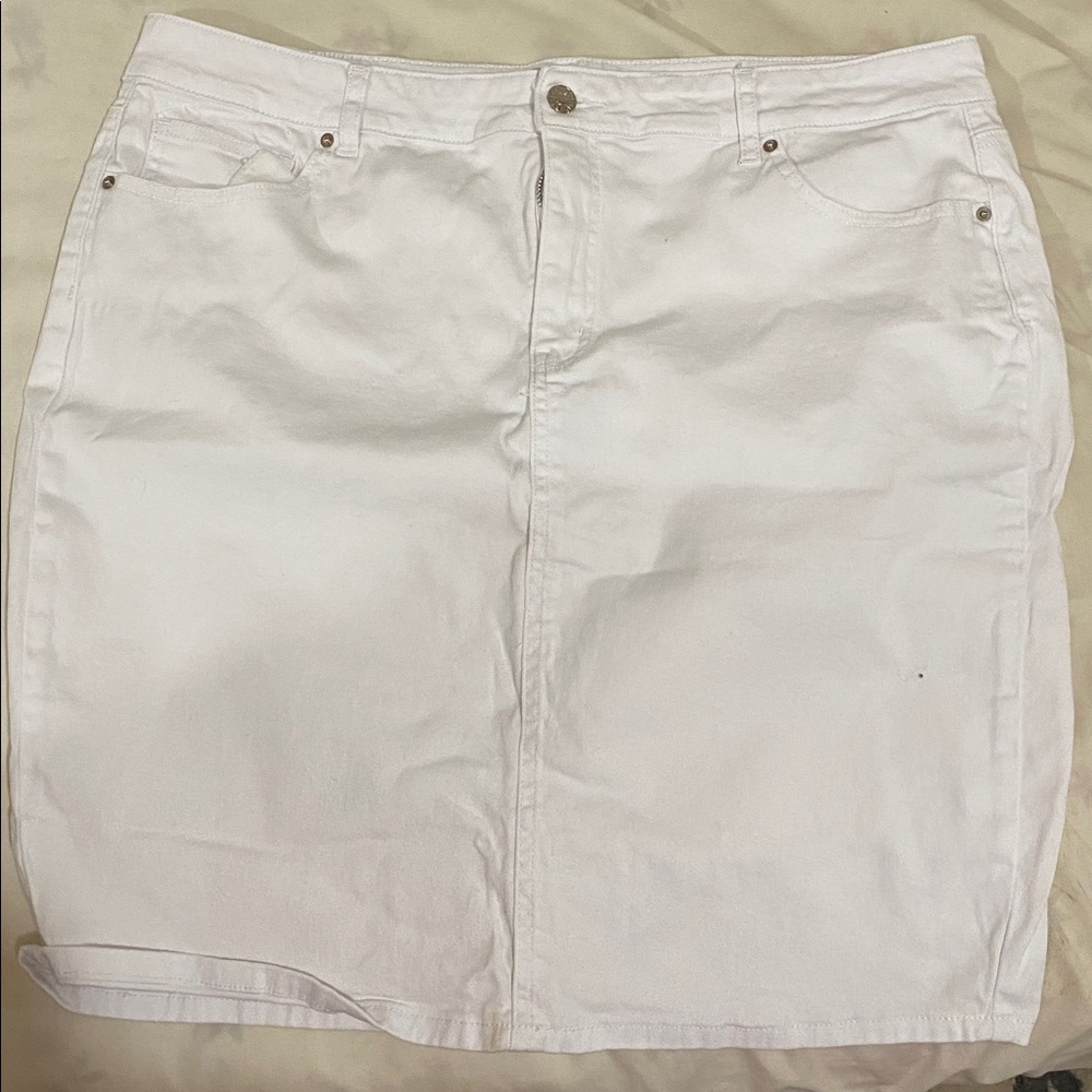White Denim Skirt